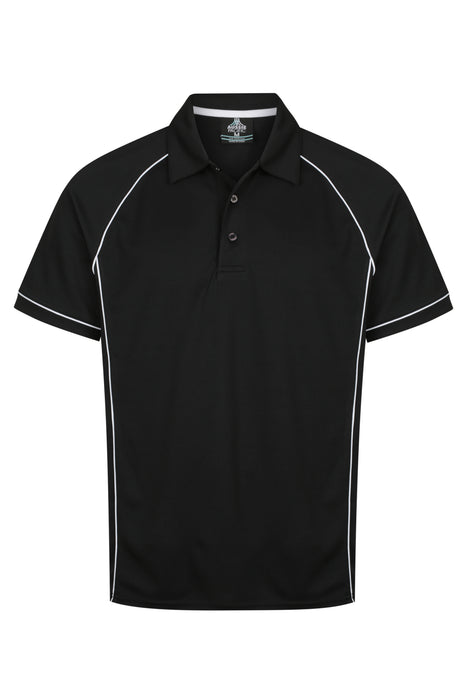 Endeavour Mens Polos - BLACK/WHITE