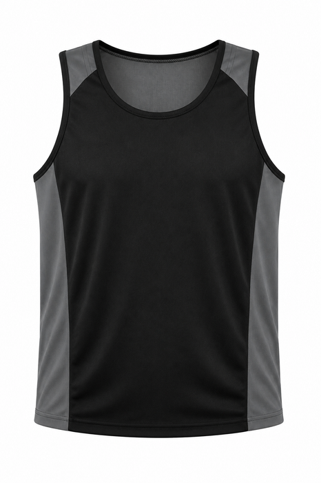 Premier Mens Singlets - BLACK/ASHE