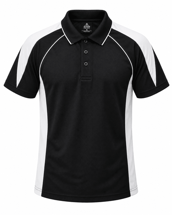 Premier Mens Polos - BLACK/WHITE