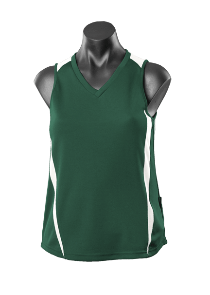 Eureka Lady Singlets - BOTTLE/WHITE