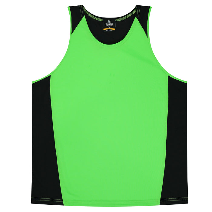 Premier Kids Singlets - APPLE/BLACK