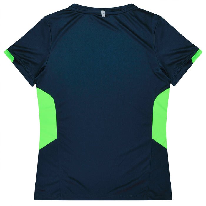Tasman Lady Tees - NAVY/NEON GREEN