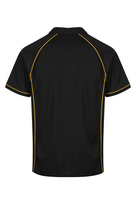 Endeavour Mens Polos - BLACK/GOLD