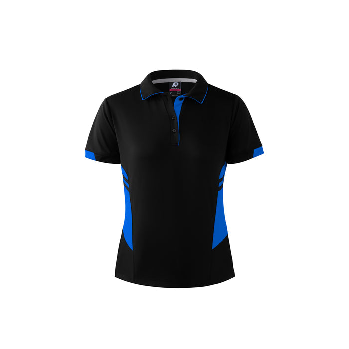 Tasman Lady Polos - BLACK/CYAN