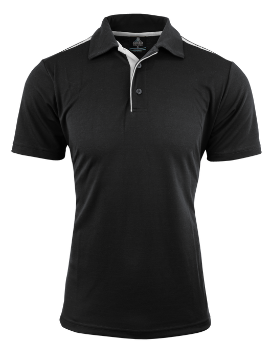 Paterson Mens Polos - BLACK/WHITE
