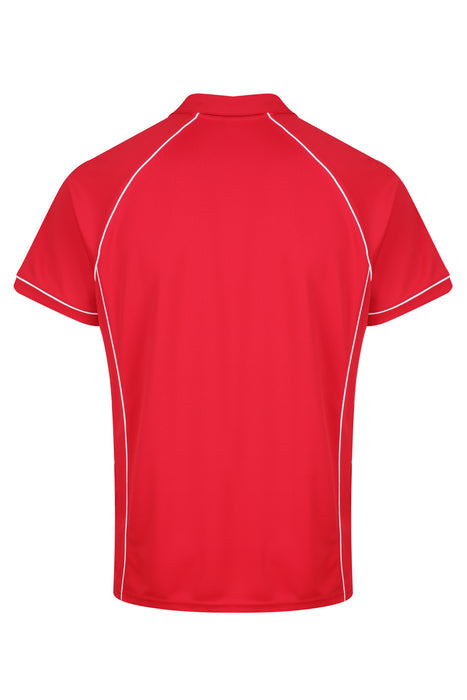 Endeavour Mens Polos - RED/WHITE