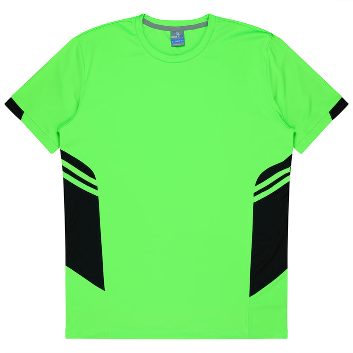 Tasman Mens Tees - NEON GREEN/BLACK