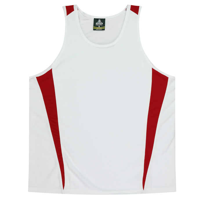 Eureka Kids Singlets - WHITE/RED