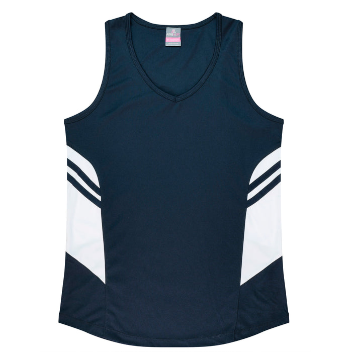 Tasman Lady Singlets - NAVY/WHITE