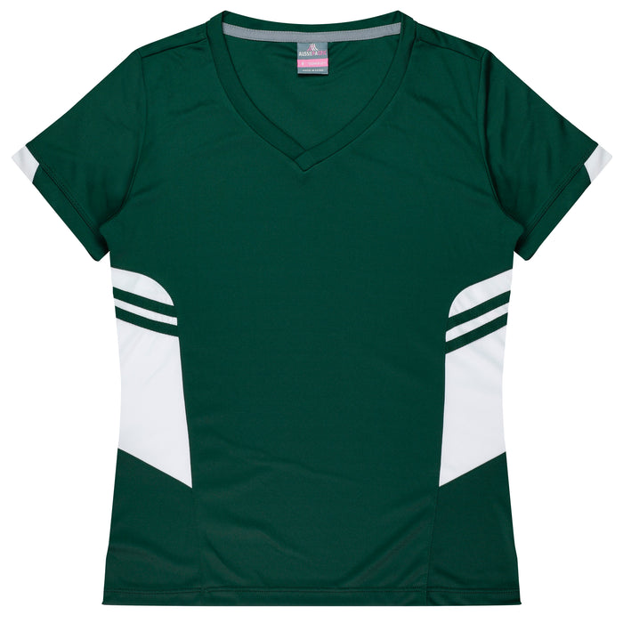 Tasman Lady Tees - BOTTLE/WHITE