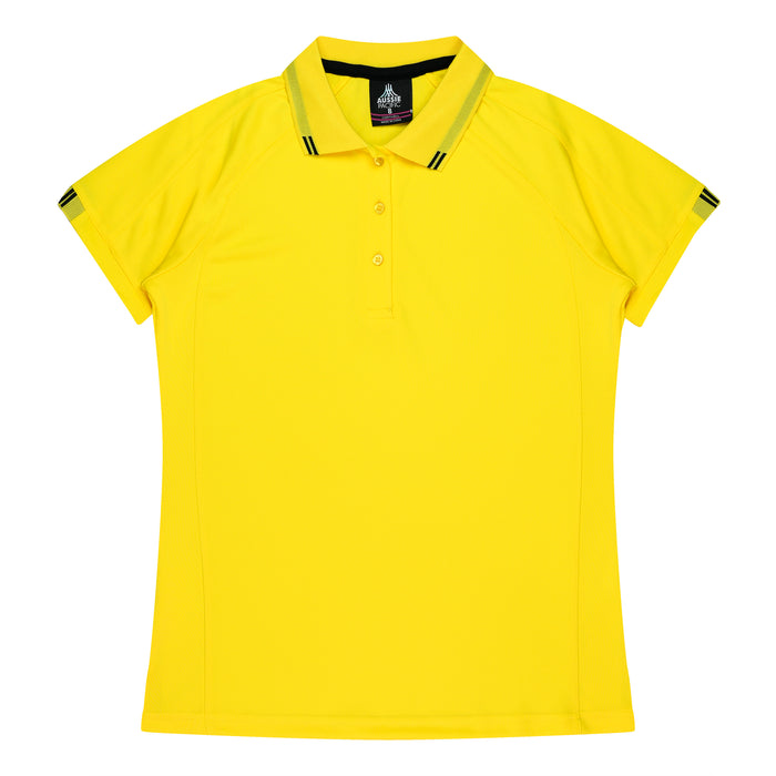 Flinders Lady Polos - CANARY/BLACK