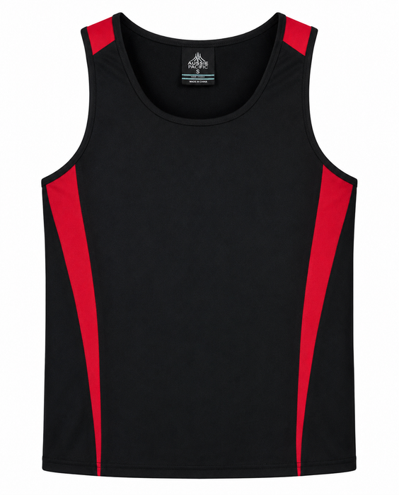 Eureka Mens Singlets - BLACK/RED