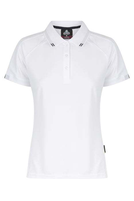Flinders Lady Polos - WHITE/NAVY
