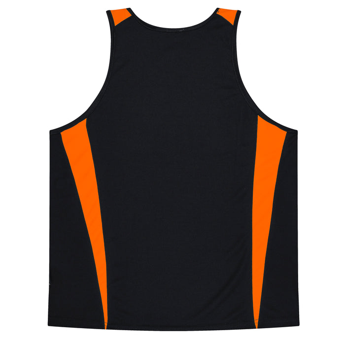 Eureka Kids Singlets - BLACK/ORANGE