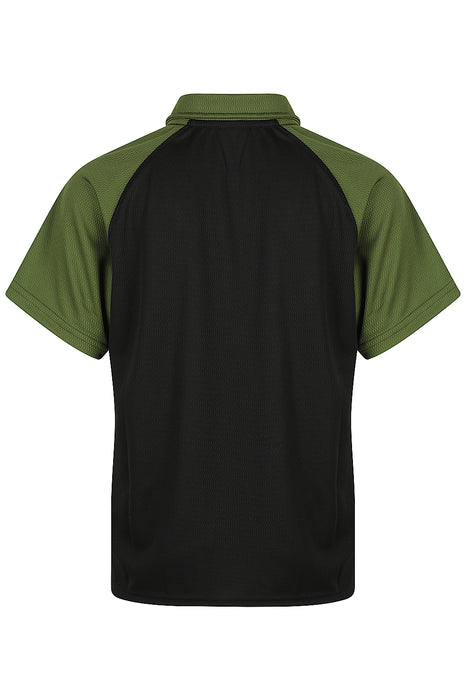 Manly Kids Polos - BLACK/ARMY GREEN