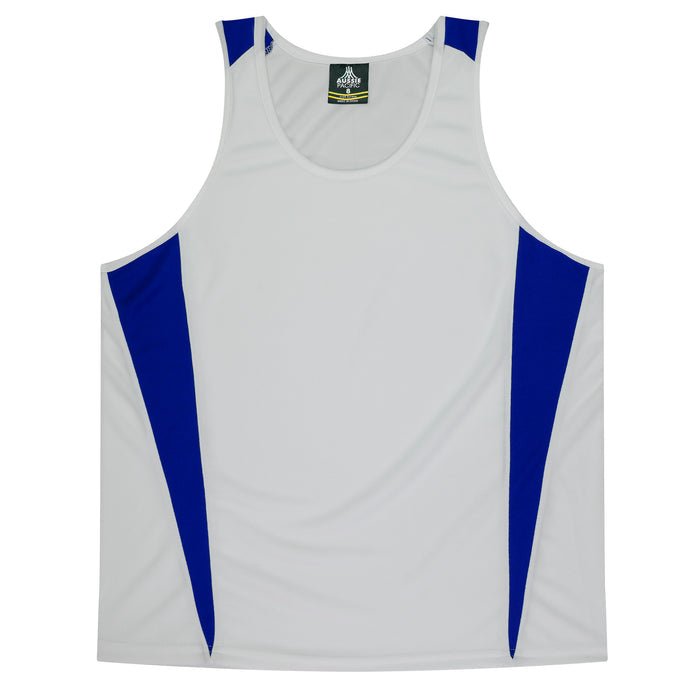 Eureka Kids Singlets - WHITE/ROYAL