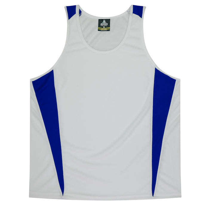 Eureka Kids Singlets - WHITE/ROYAL