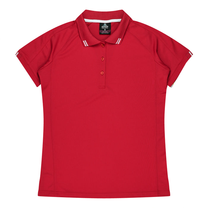 Flinders Lady Polos - RED/WHITE