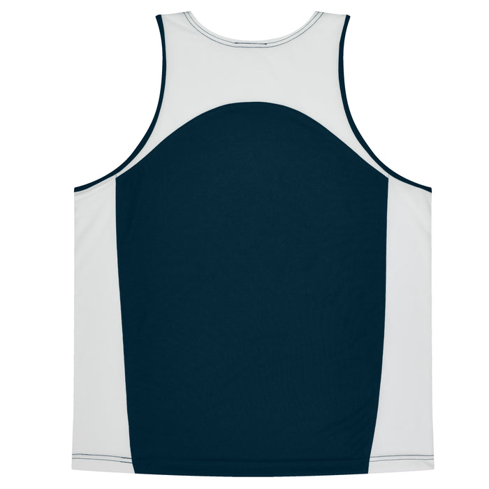 Premier Kids Singlets - NAVY/WHITE