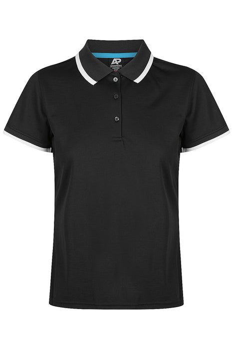 Portsea Lady Polos - BLACK/WHITE