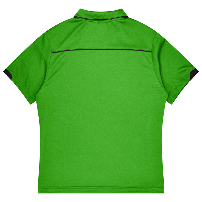 Currumbin Kids Polos - KAWA GREEN/BLACK
