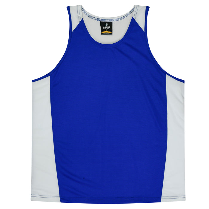 Premier Kids Singlets - ROYAL/WHITE