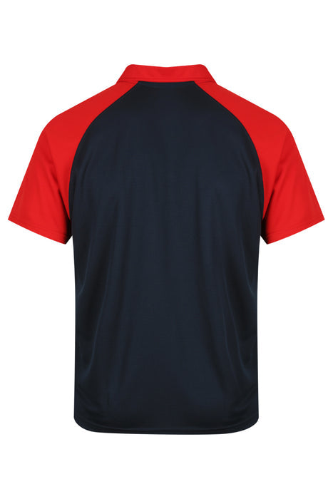 Manly Mens Polos - NAVY/RED