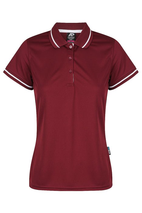 Cottesloe Lady Polos - MAROON/WHITE