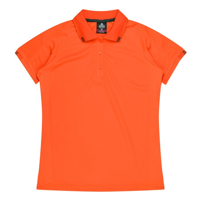 Flinders Lady Polos - ORANGE/SLATE