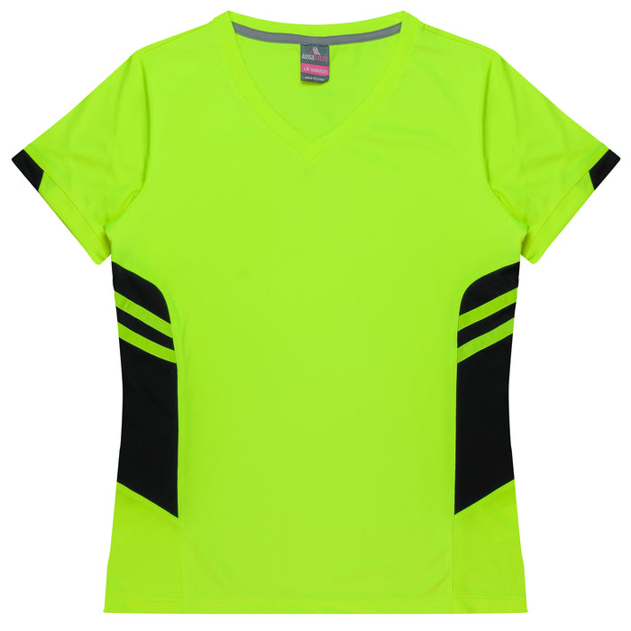 Tasman Lady Tees - NEON YELLOW/BLACK