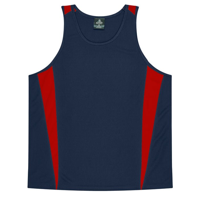 Eureka Kids Singlets - NAVY/RED
