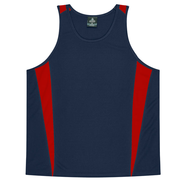 Eureka Kids Singlets - NAVY/RED