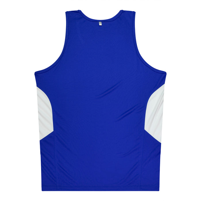 Tasman Kids Singlets - ROYAL/WHITE