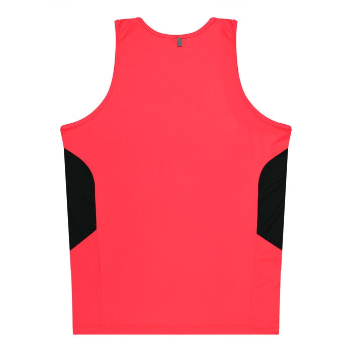 Tasman Kids Singlets - NEON PINK/BLACK