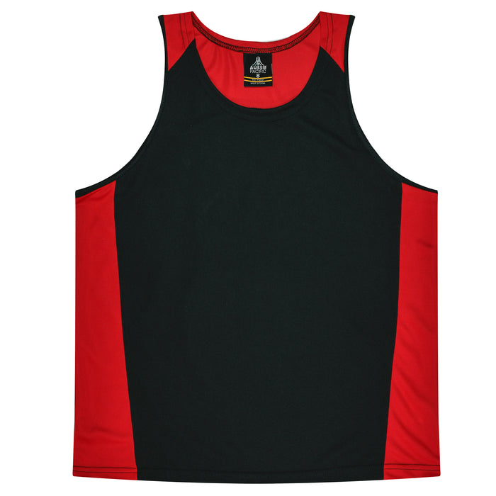 Premier Kids Singlets - BLACK/RED
