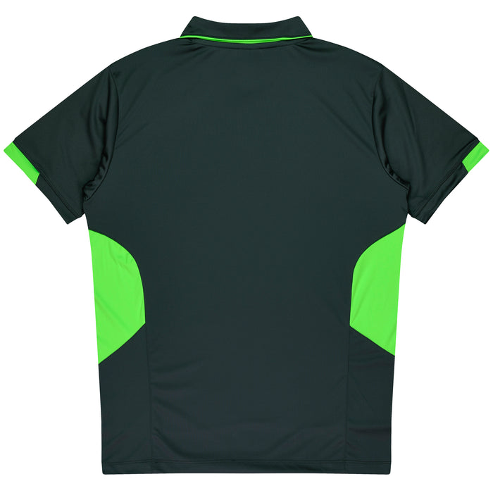 Tasman Kids Polos - SLATE/NEON GREEN