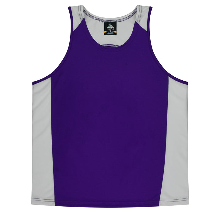 Premier Kids Singlets - PURPLE/WHITE