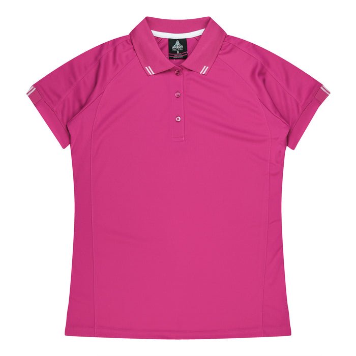 Flinders Lady Polos - PINK/WHITE