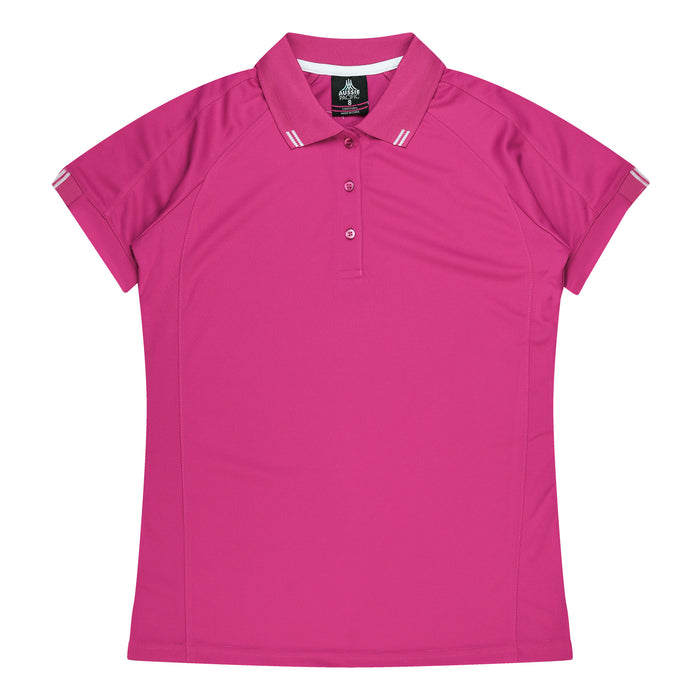 Flinders Lady Polos - PINK/WHITE
