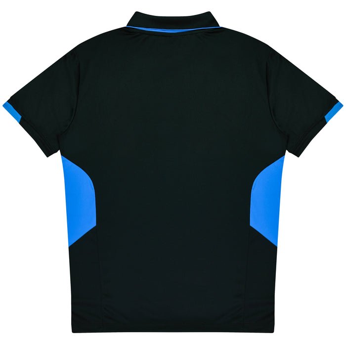 Tasman Kids Polos - BLACK/CYAN