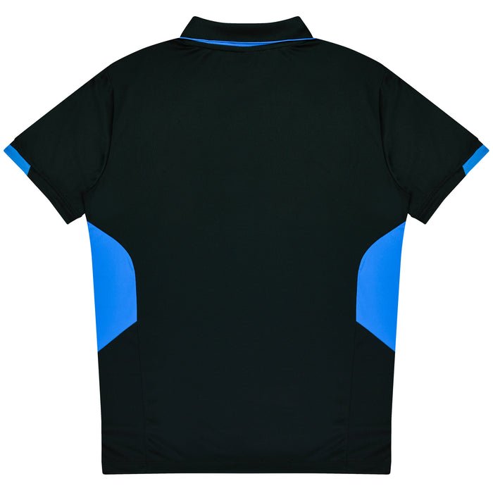 Tasman Kids Polos - BLACK/CYAN