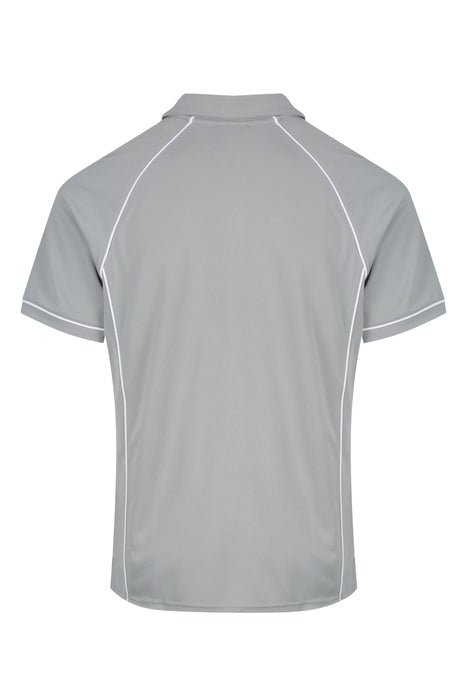 Endeavour Mens Polos - SILVER/WHITE