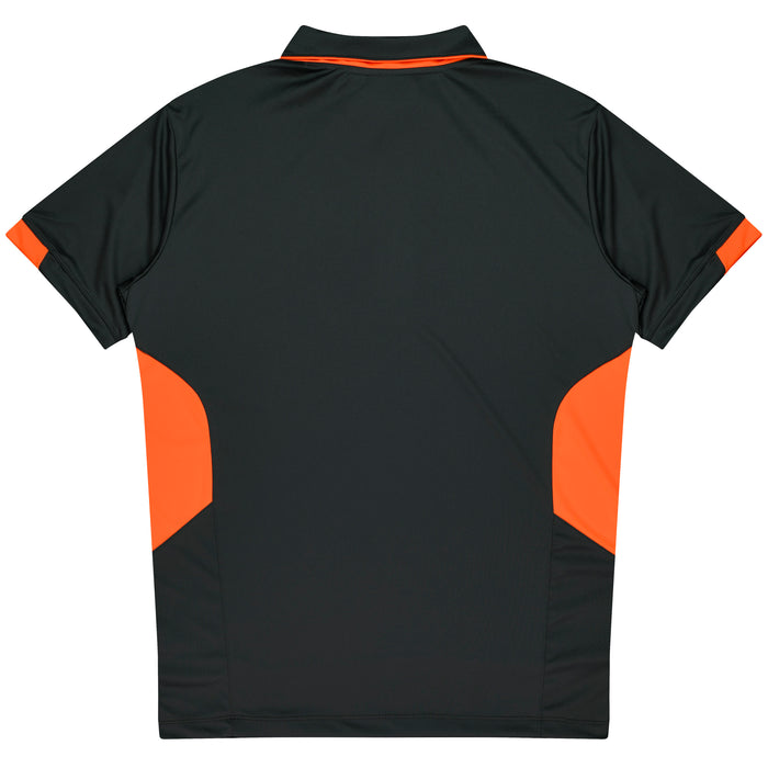 Tasman Kids Polos - SLATE/NEON ORANGE
