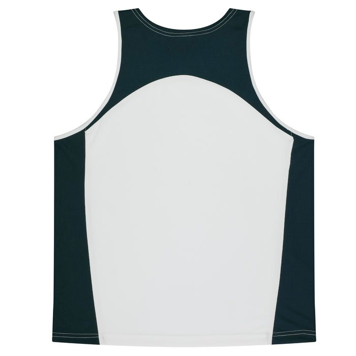 Premier Kids Singlets - WHITE/NAVY