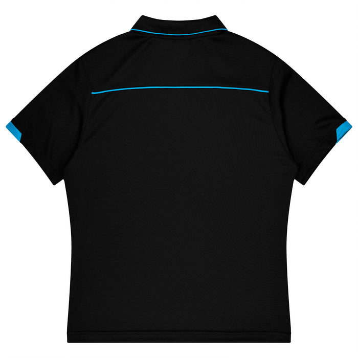 Currumbin Kids Polos - BLACK/CYAN