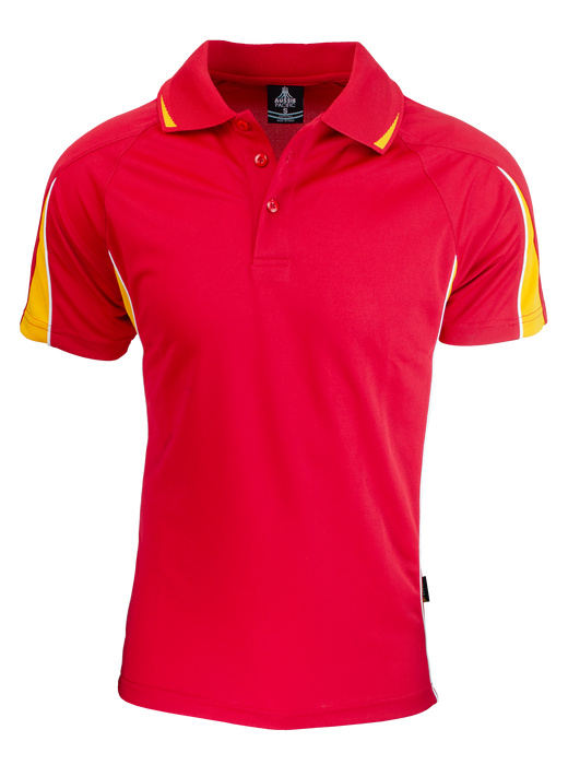 Eureka Mens Polos - RED/GOLD