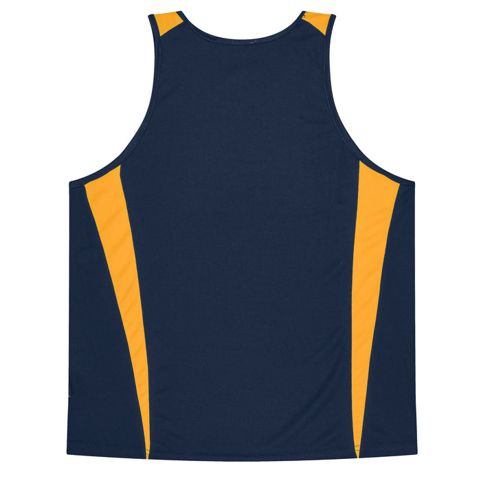 Eureka Kids Singlets - NAVY/GOLD