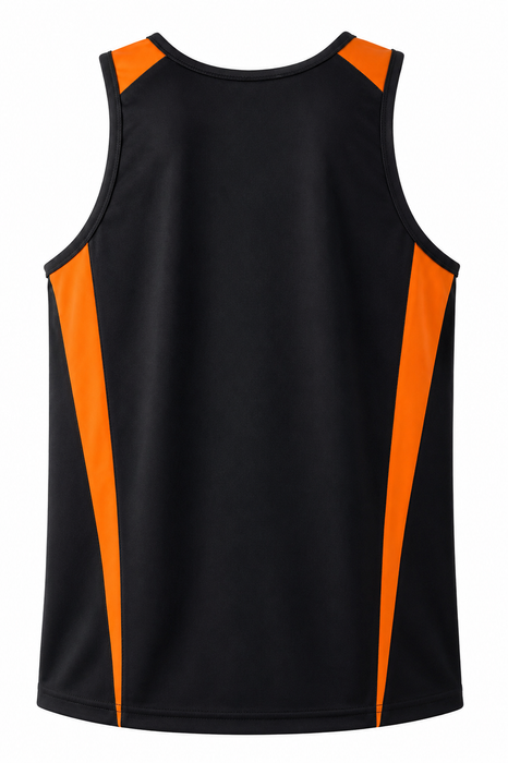 Eureka Mens Singlets - BLACK/ORANGE