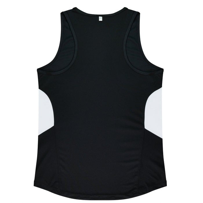 Tasman Lady Singlets - BLACK/WHITE