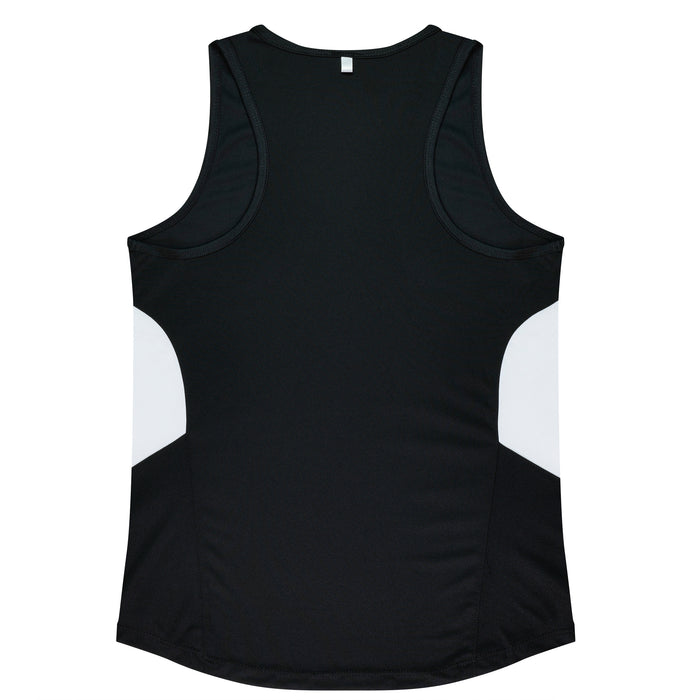 Tasman Lady Singlets - BLACK/WHITE